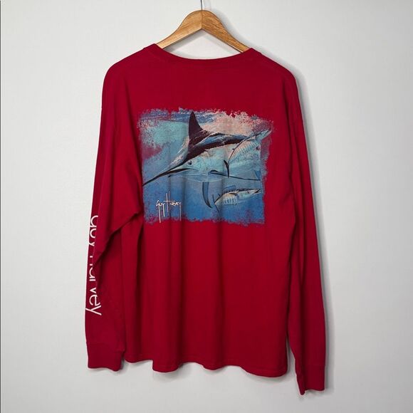 Guy Harvey Men's Red Long Sleeve Shirt XL - Picture 4 of 7
